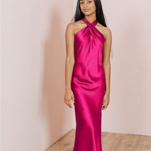 Revelry Satin Pink Dress size 12 jr